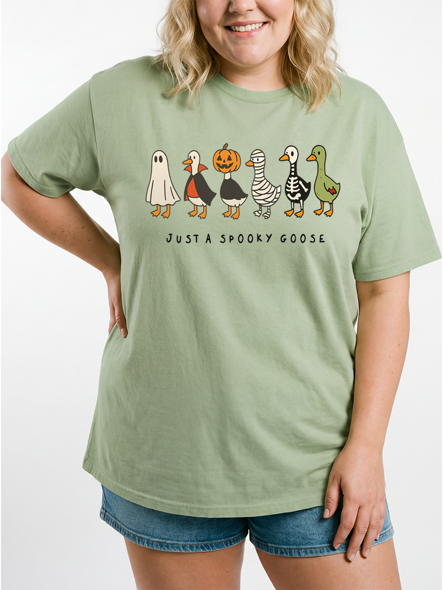 Vintage Just A Spooky Goose Oversize Graphic Tee