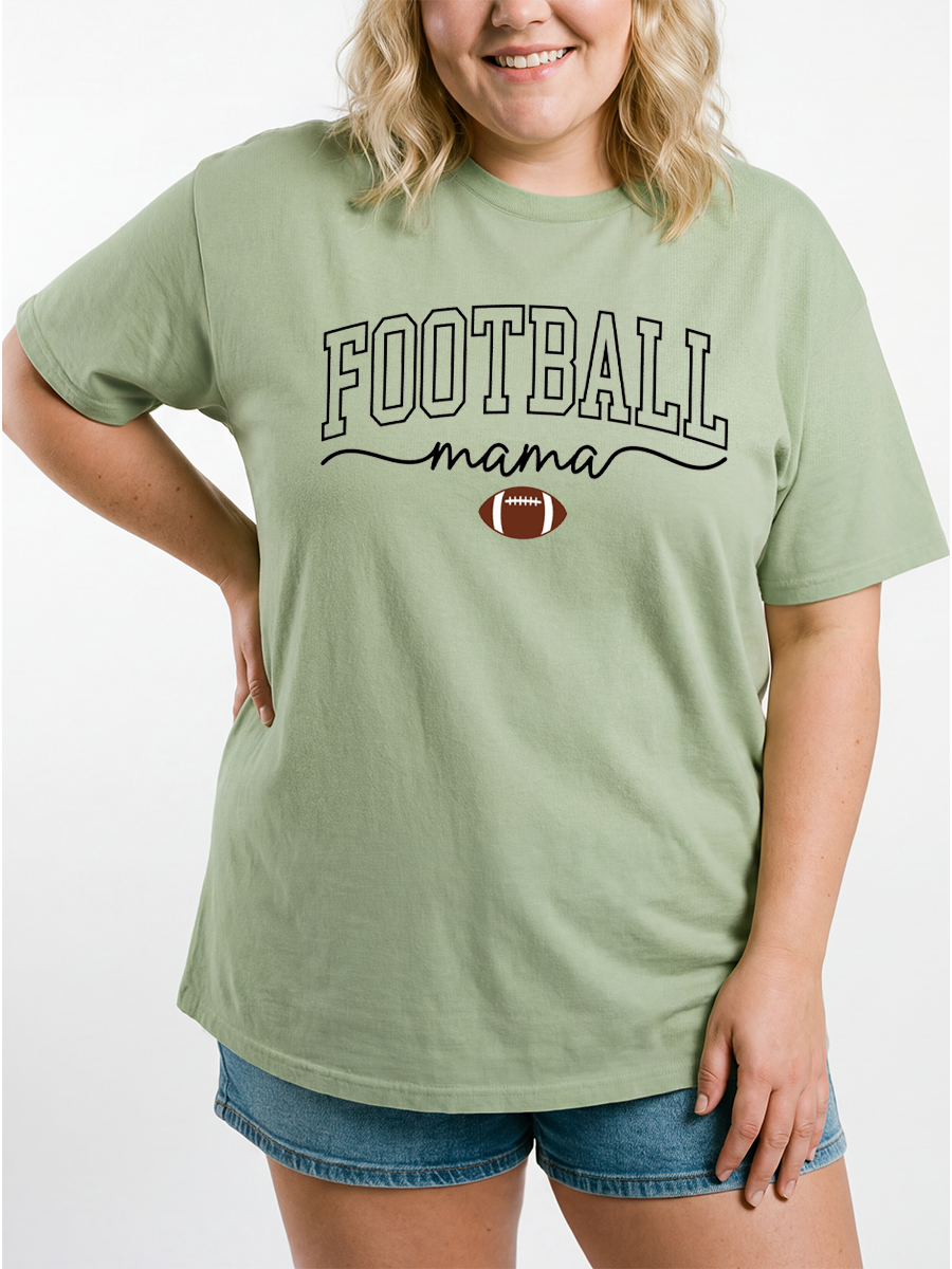 Vintage Cute Football Mama Oversize Graphic Tee