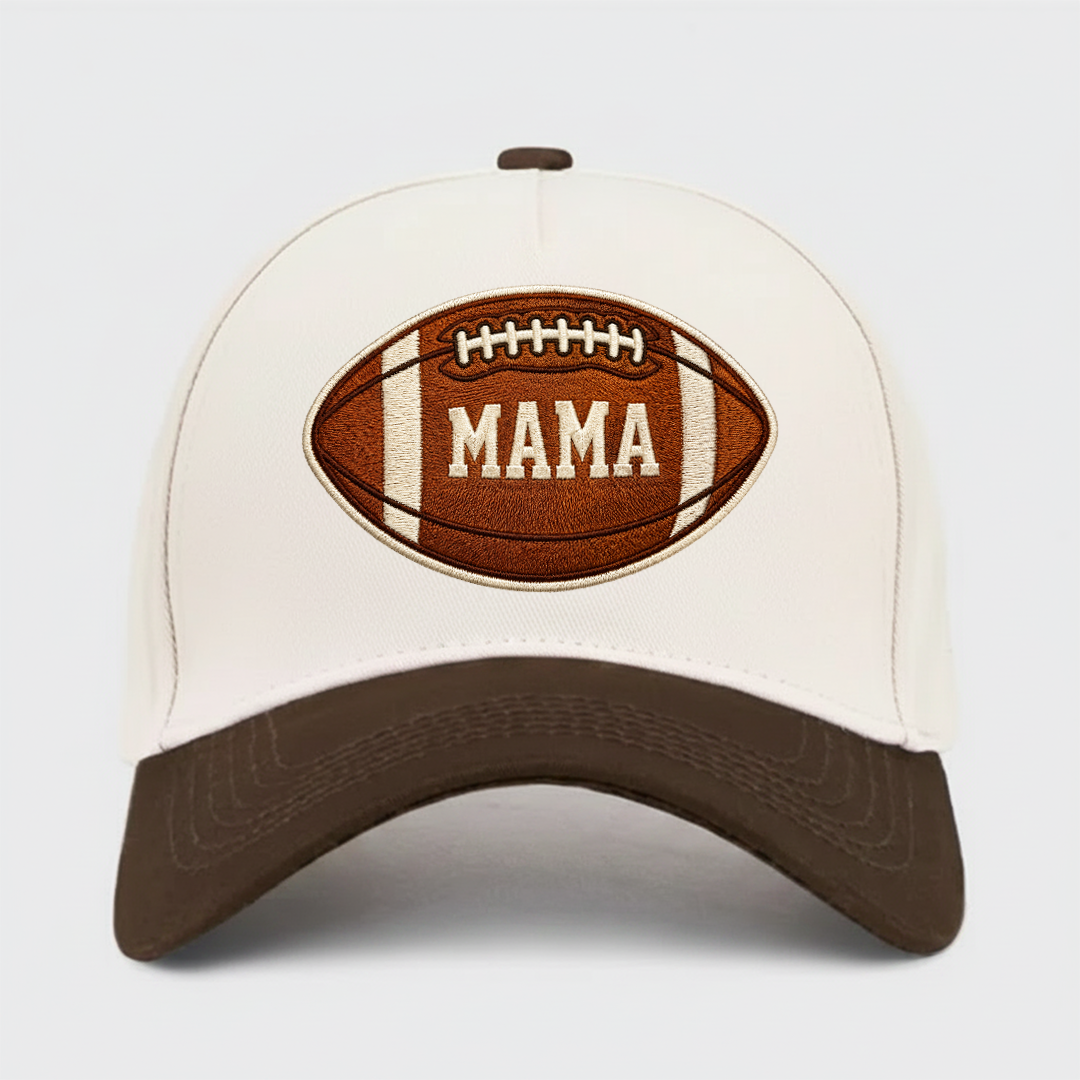 Football Mom Two-color Embroidery Patchwork Cap