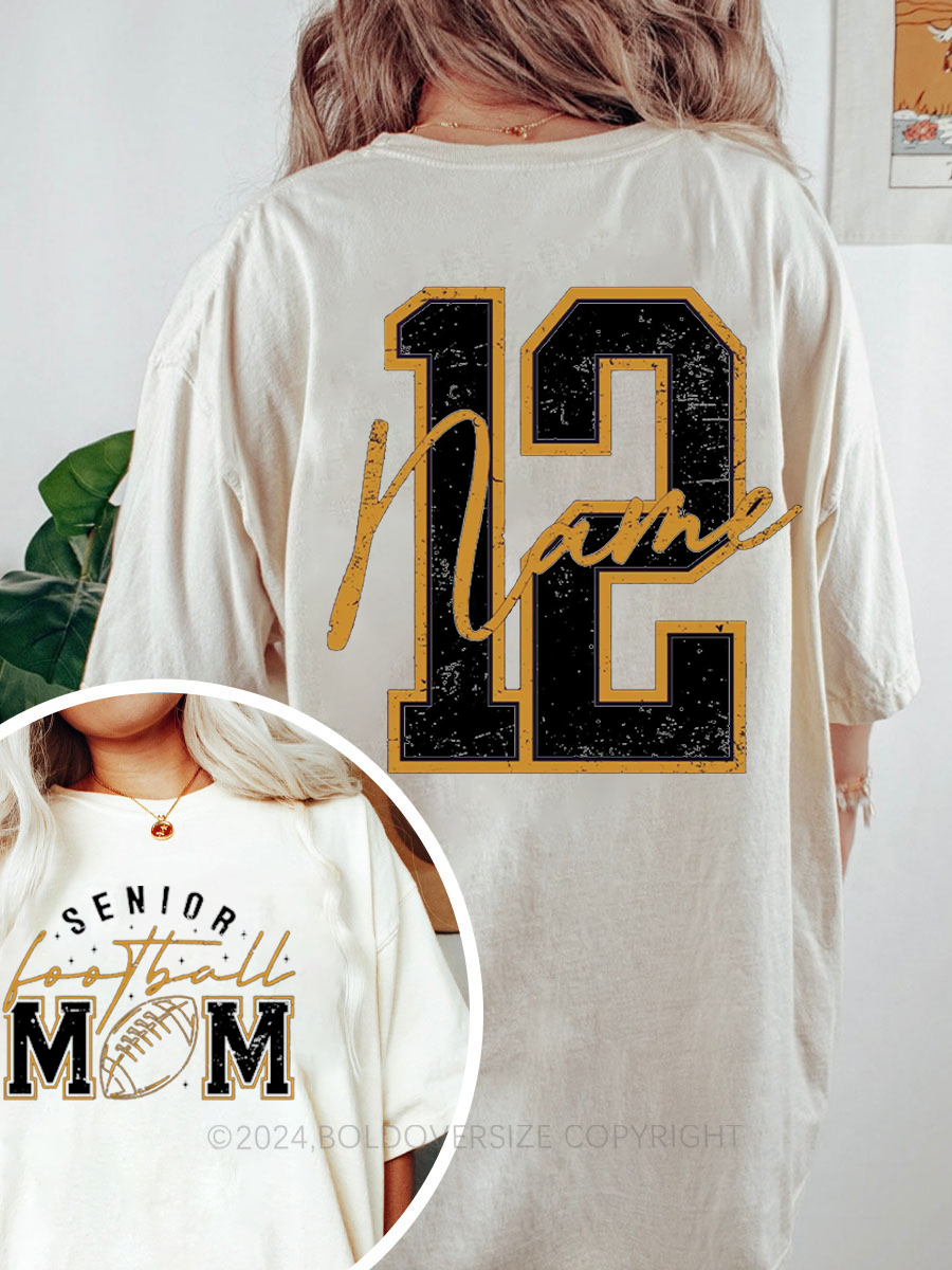Vintage Senior Mom Football Oversize Graphic Tee