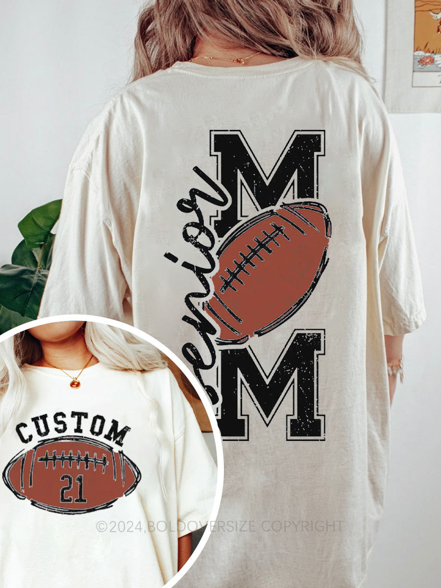 Vintage Senior Football Mom Oversize Graphic Tee