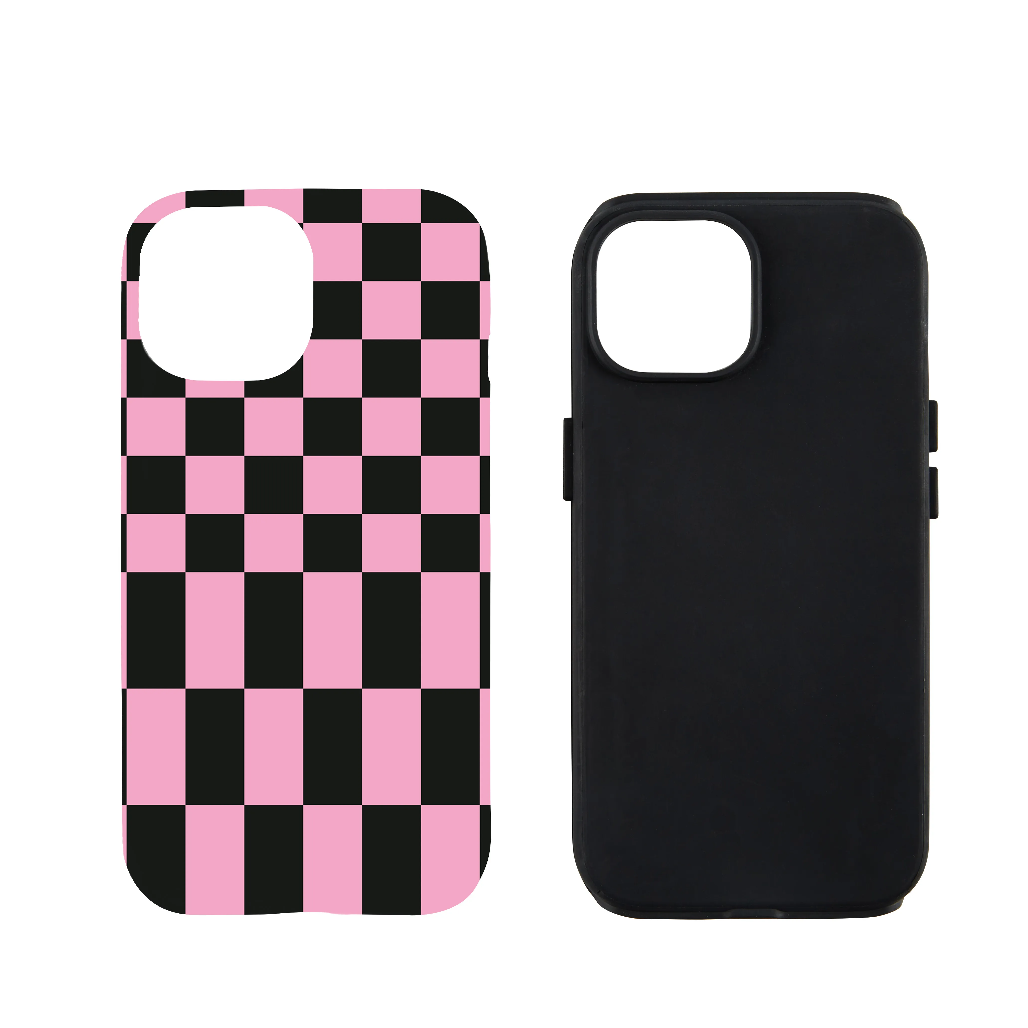 Black and pink checkerboard Phone Case 