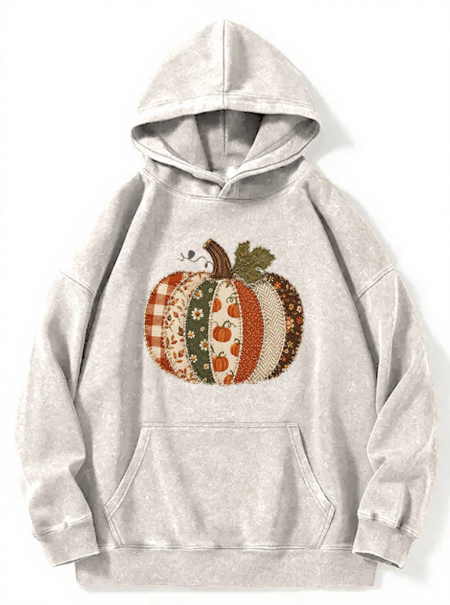 Vintage Fall Pumpkin Wasted Washed Hoodie
