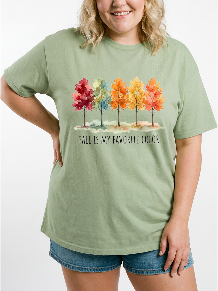 Vintage Fall Is My Favorite Color Oversize Graphic Tee