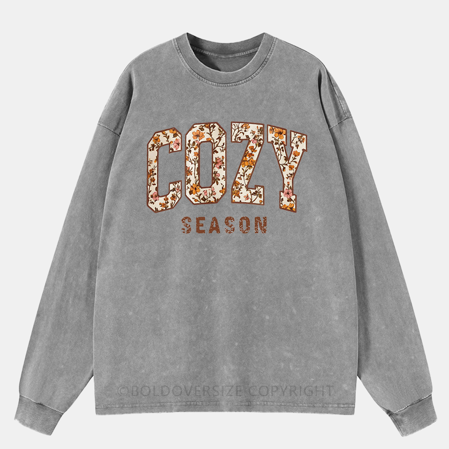 Vintage Cozy Season Washed Long Sleeve Shirt