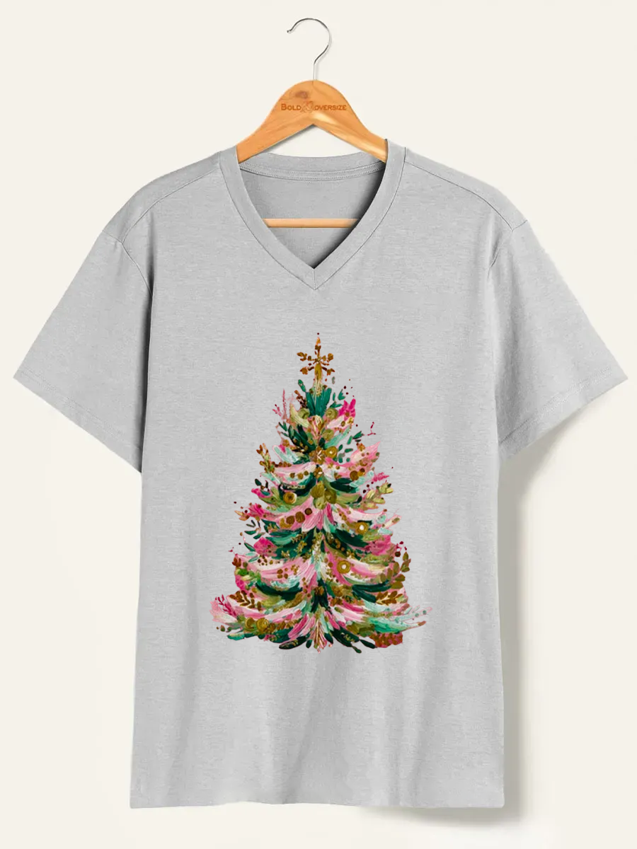 Vintage Watercolor Christmas Tee V-Neck Tee