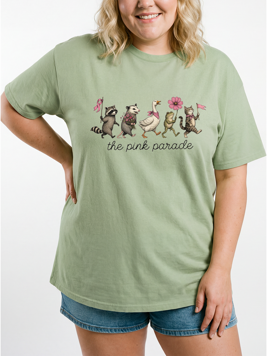 Vintage Breast Cancer Awareness Oversize Graphic Tee