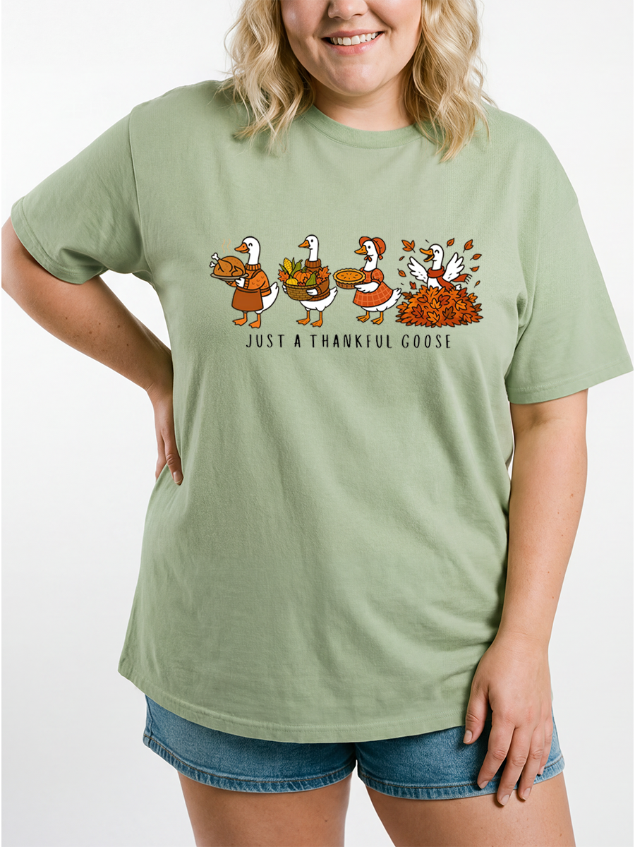 Vintage Just A Thankful Goose Oversize Graphic Tee