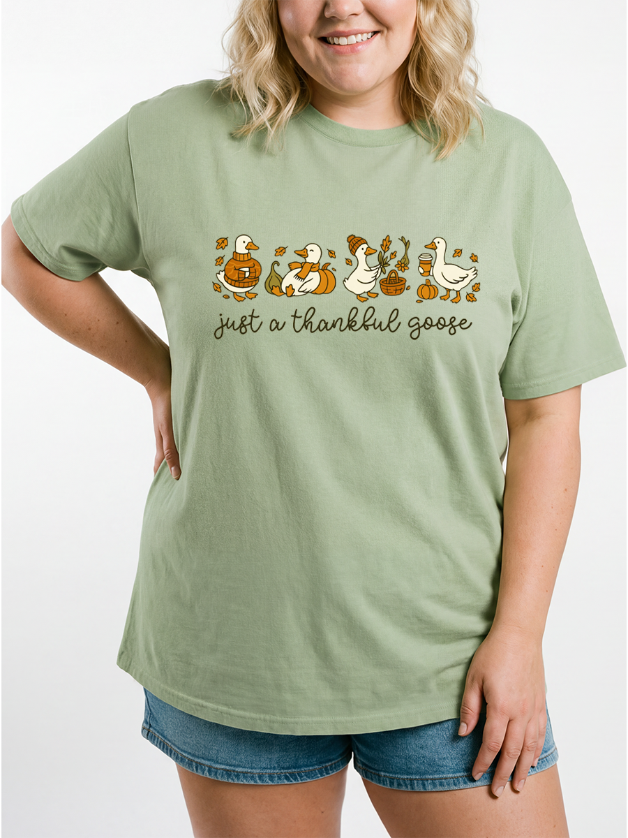 Vintage Thanksgiving Goose Oversize Graphic Tee