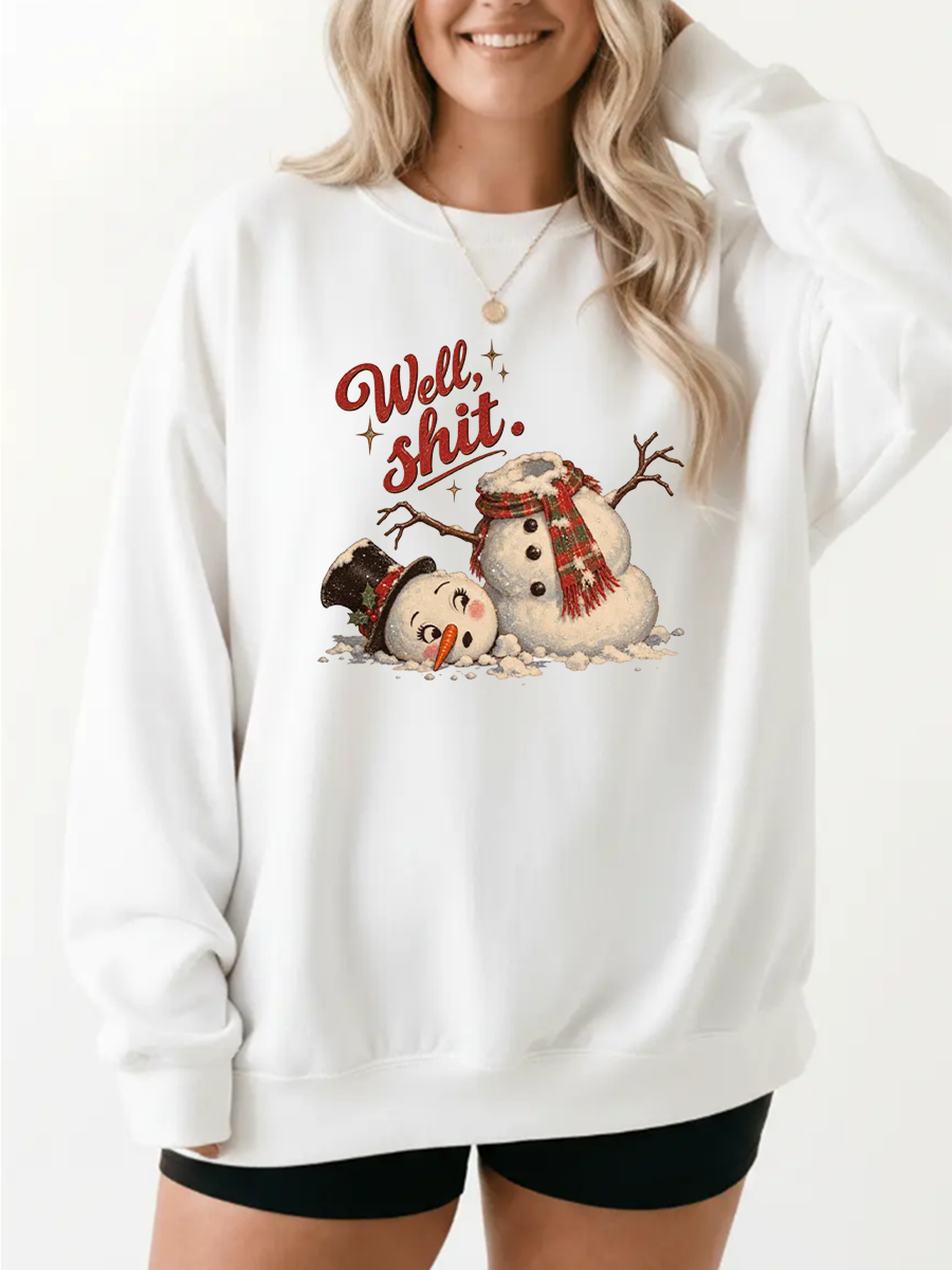 Vintage Well Shit Snowman Sweatshirt