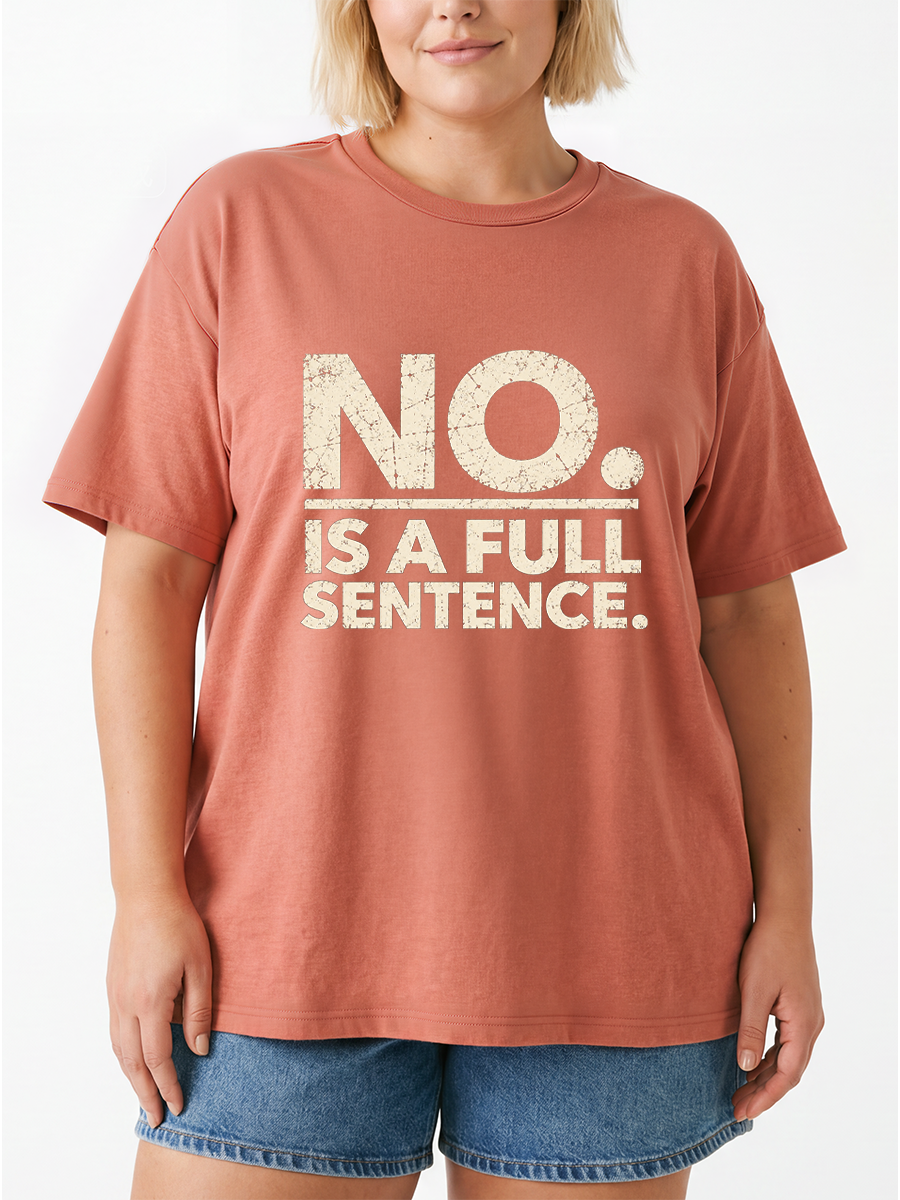 Vintage No Is A Full Sentence Oversize Graphic Tee