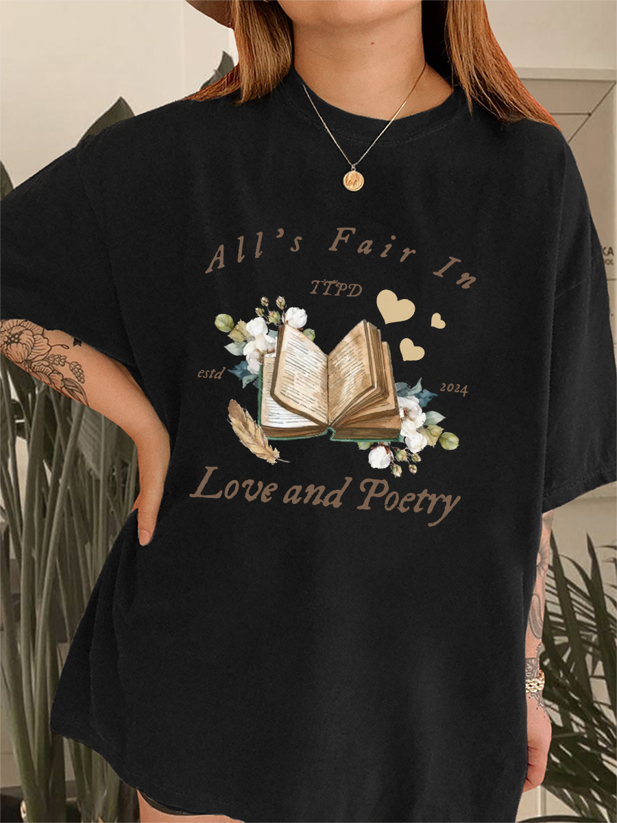 Vintage Floral Book T-Shirt