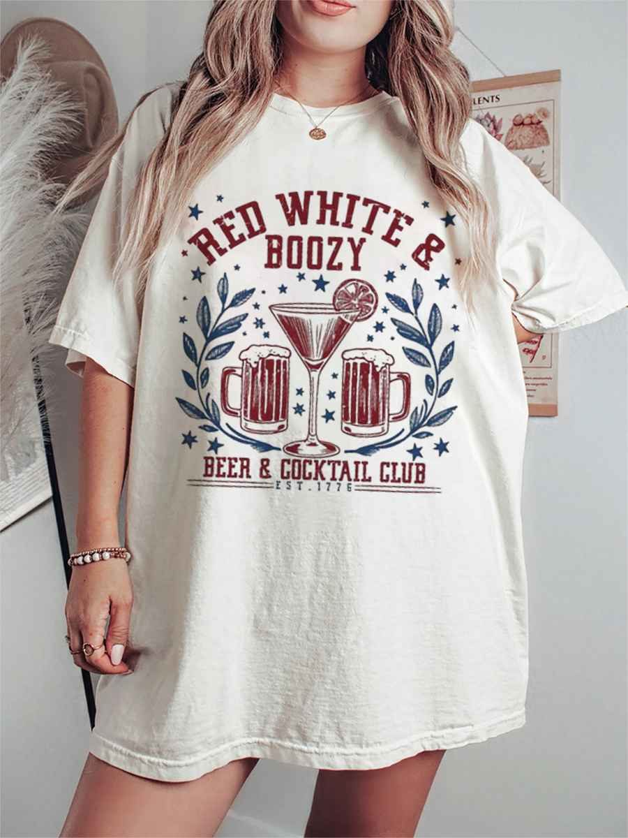 Vintage Stars Red White And Boozy Beer T-Shirt