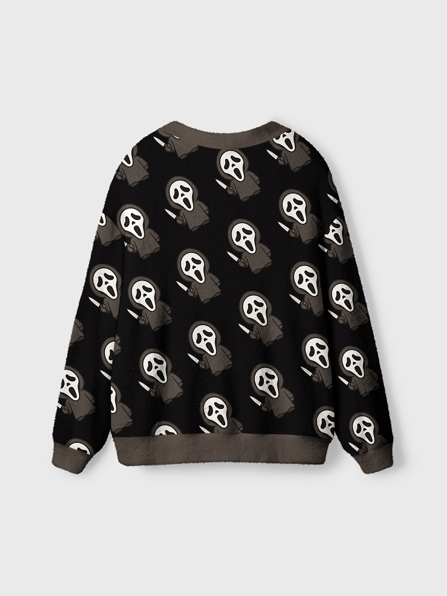 Vintage Cute Ghostface Halloween Cardigan Sweaters