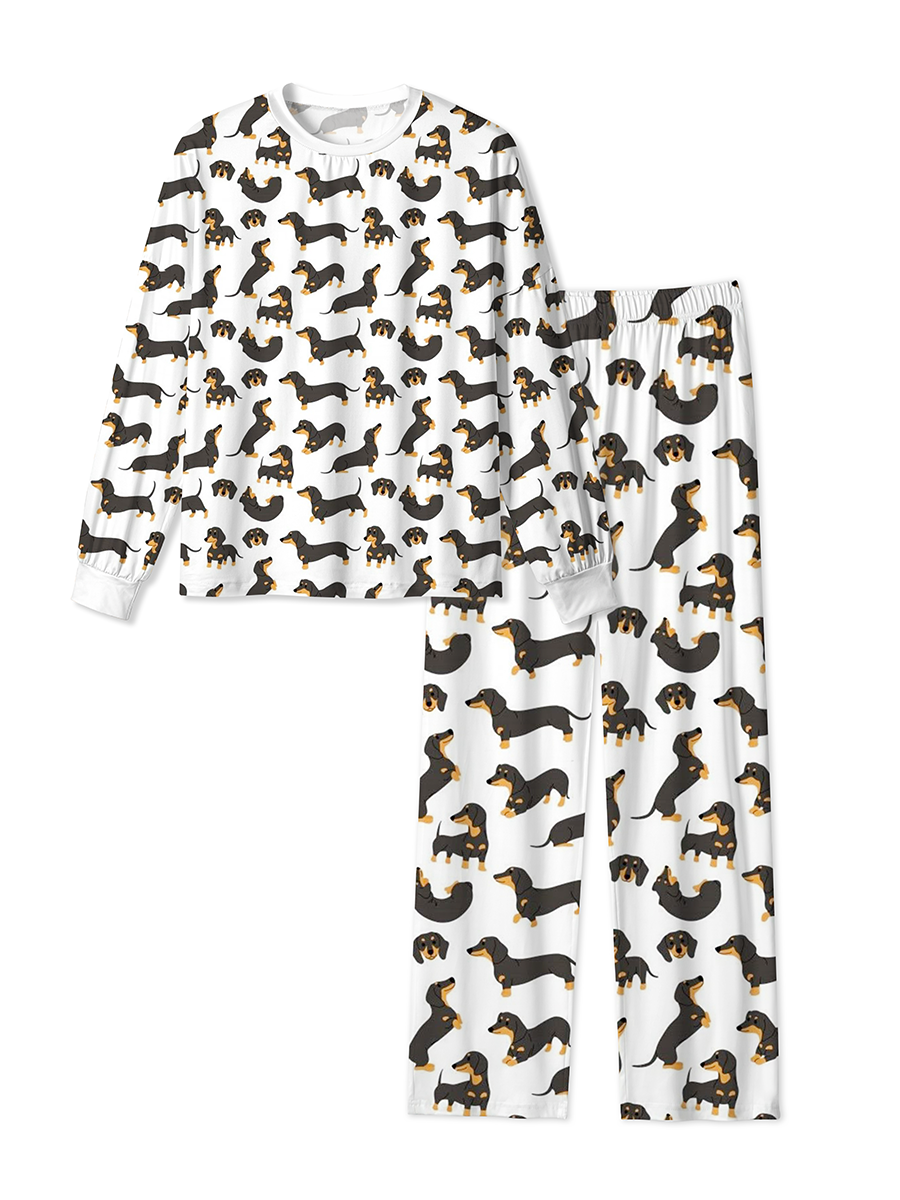 Vintage Minimalist Pet Illustration Pajamas