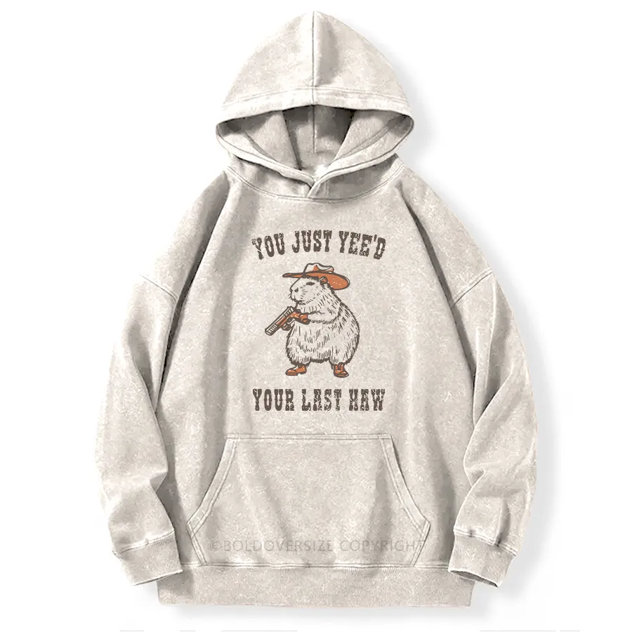 Vintage You Just Yee'D Your Last Haw Washed Hoodie
