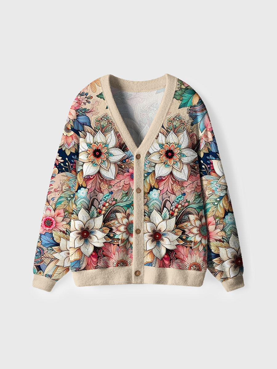Vintage Mandala Floral Cardigan Sweaters
