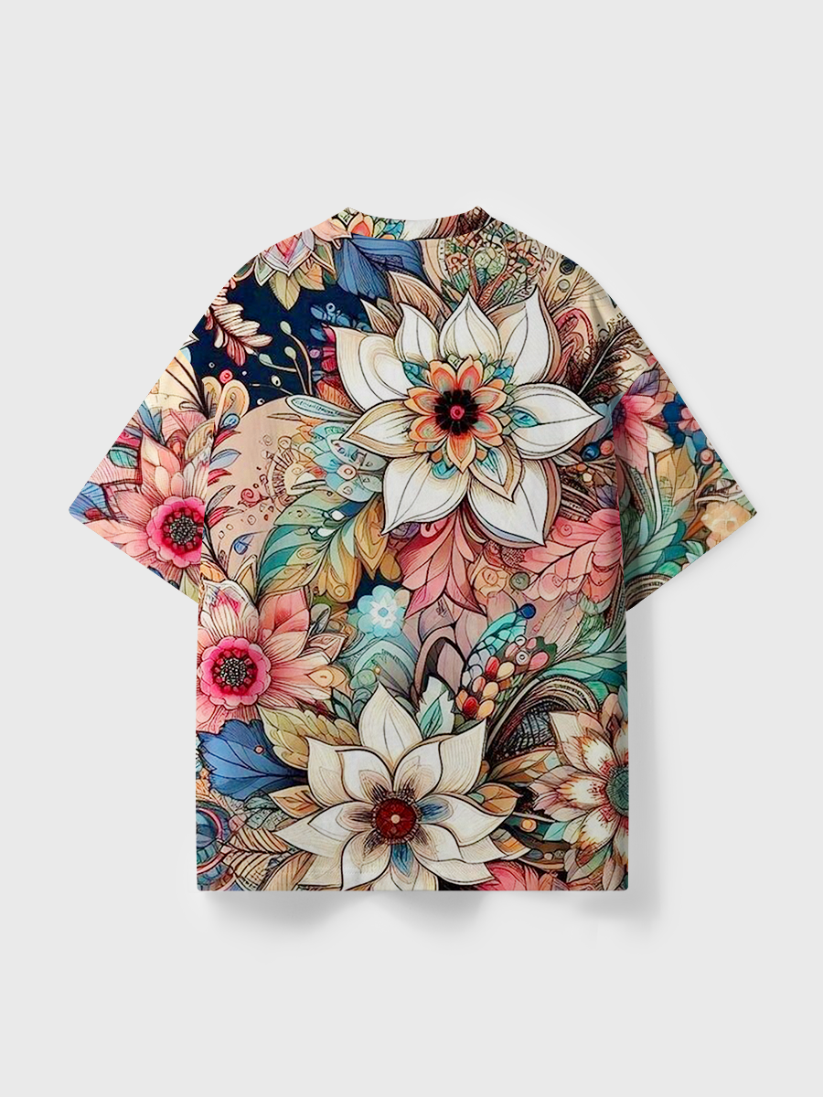 Vintage Mandala Floral All Over Print T-Shirt