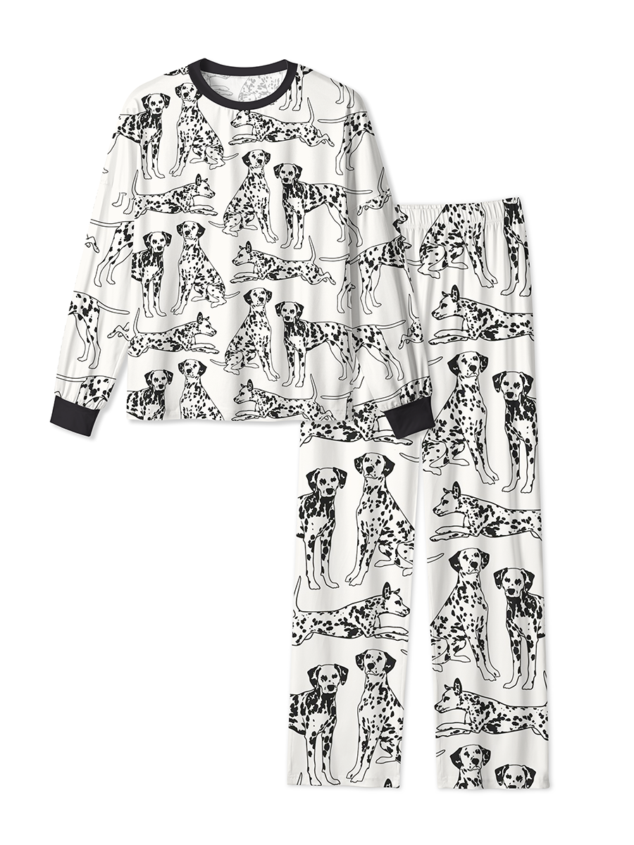 Vintage Minimalist Sketch Dalmatians Pajamas