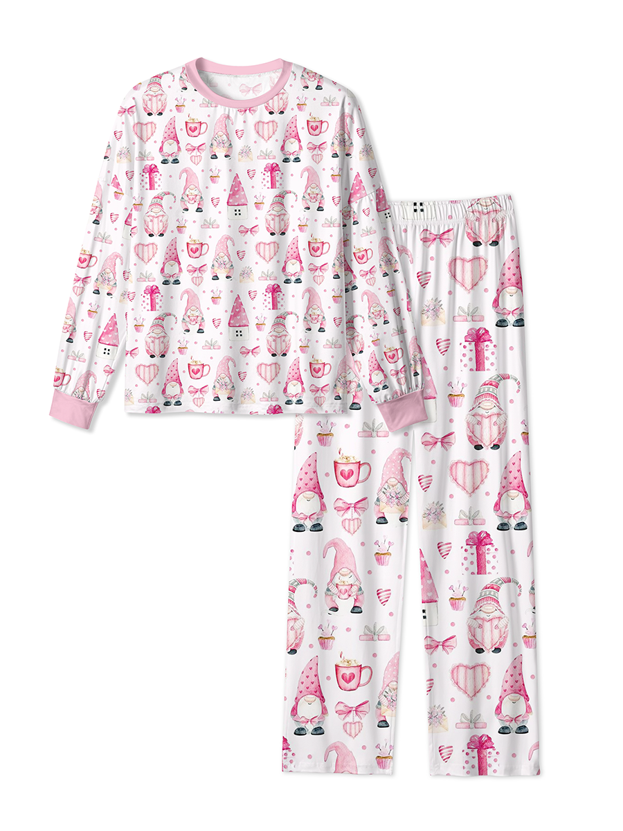 Vintage Watercolor Pink Theme Gnomes And Gift Boxes Pajamas