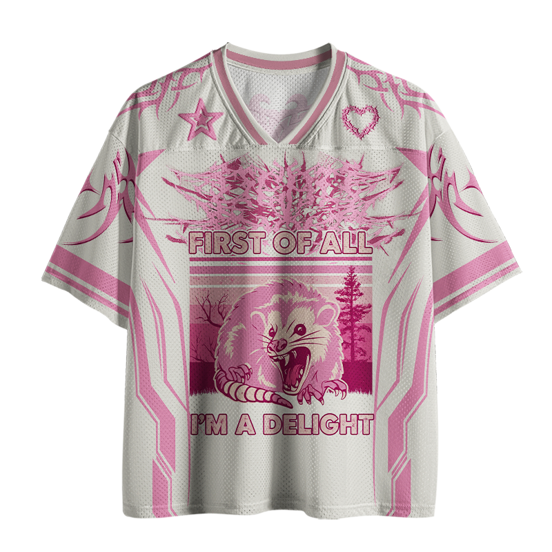 Vintage First Of All I'M A Delight Mesh Jersey
