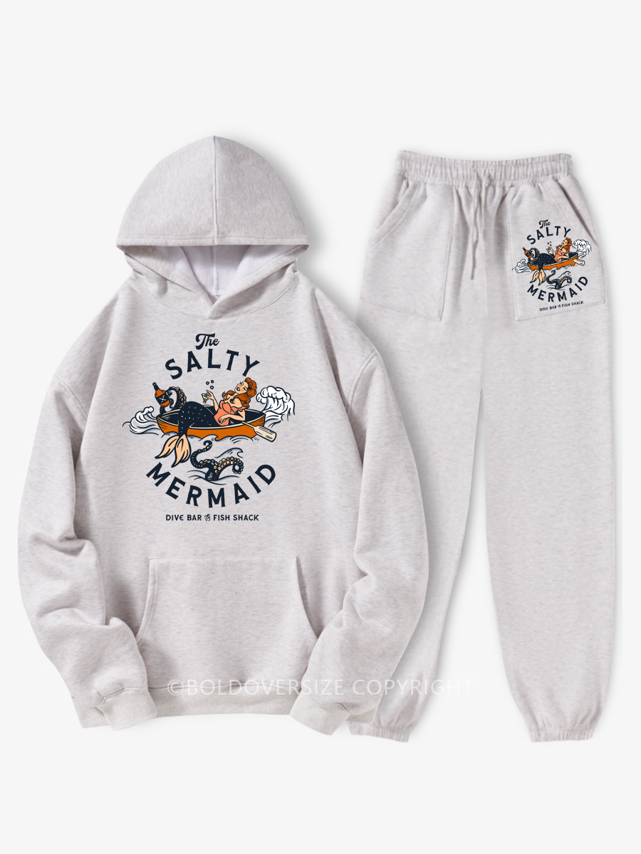 Vintage The Salty Mermaid Dive Bar Hoodie Suit