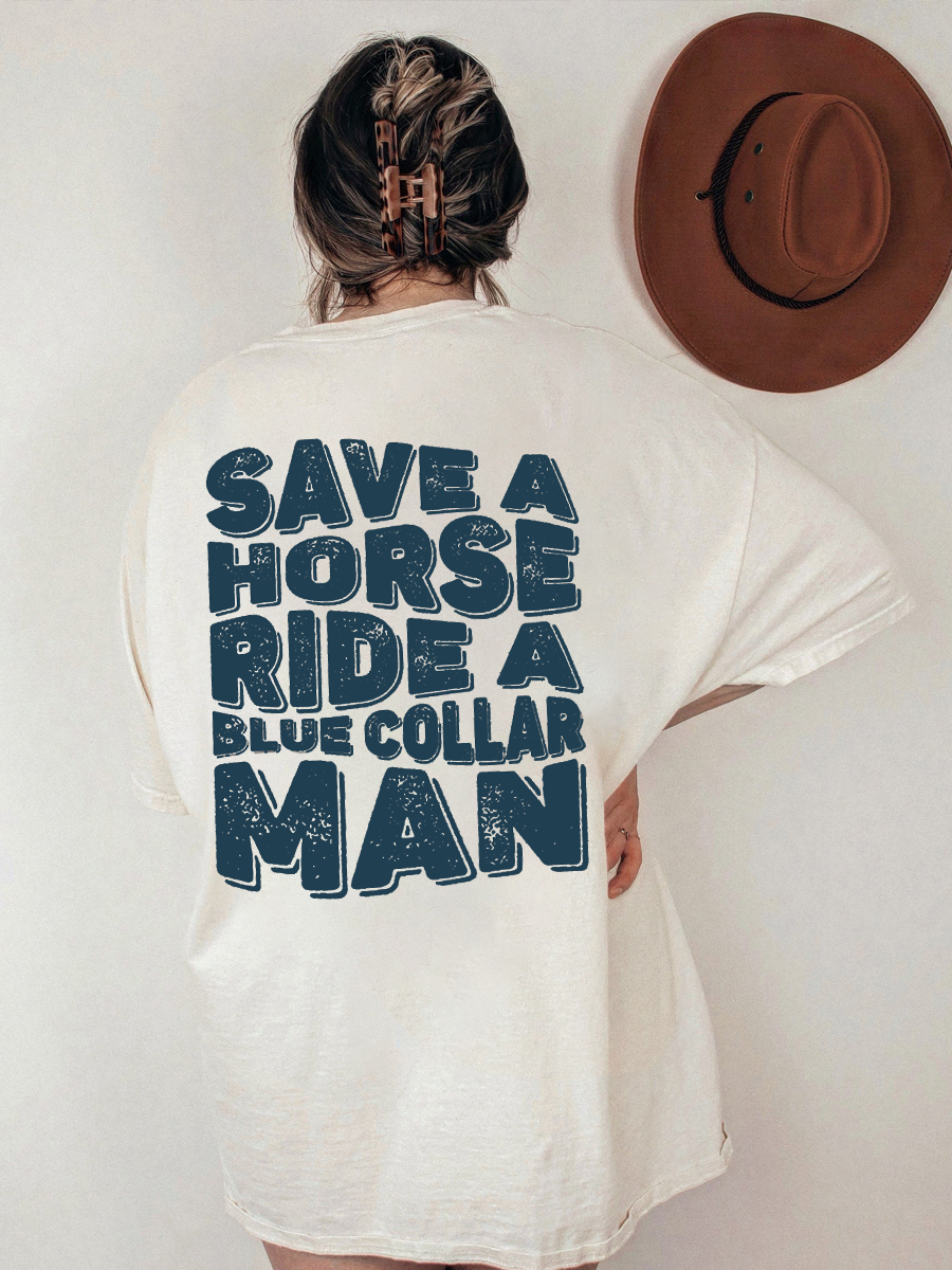Vintage Ride Blue Collar T-Shirt