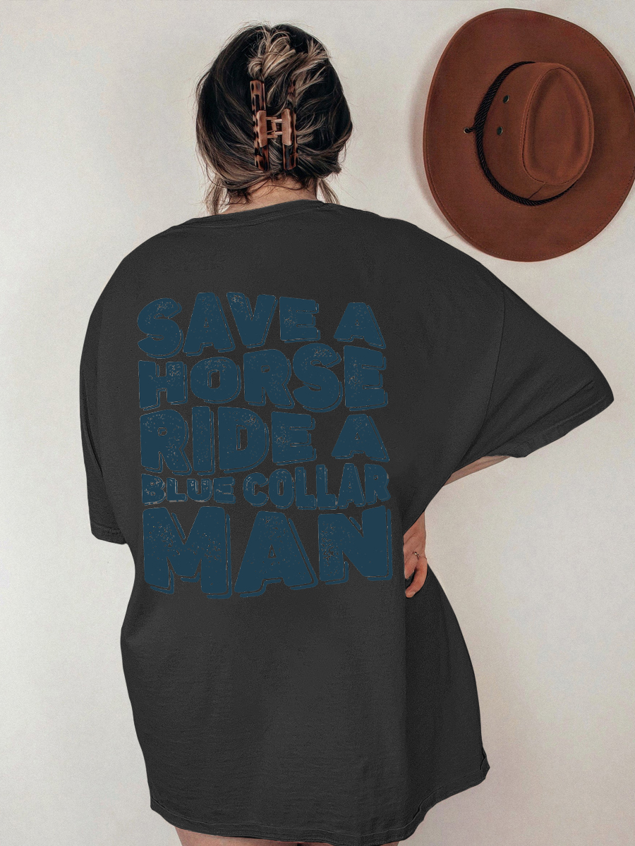 Vintage Ride Blue Collar T-Shirt