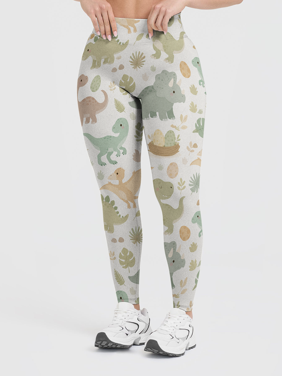Vintage Muted Earthy Dinosaurs Leggings