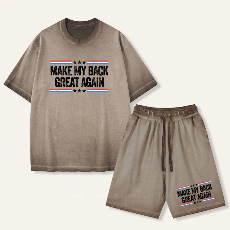 Vintage Make My Back Great Again Gradient Washed Suit