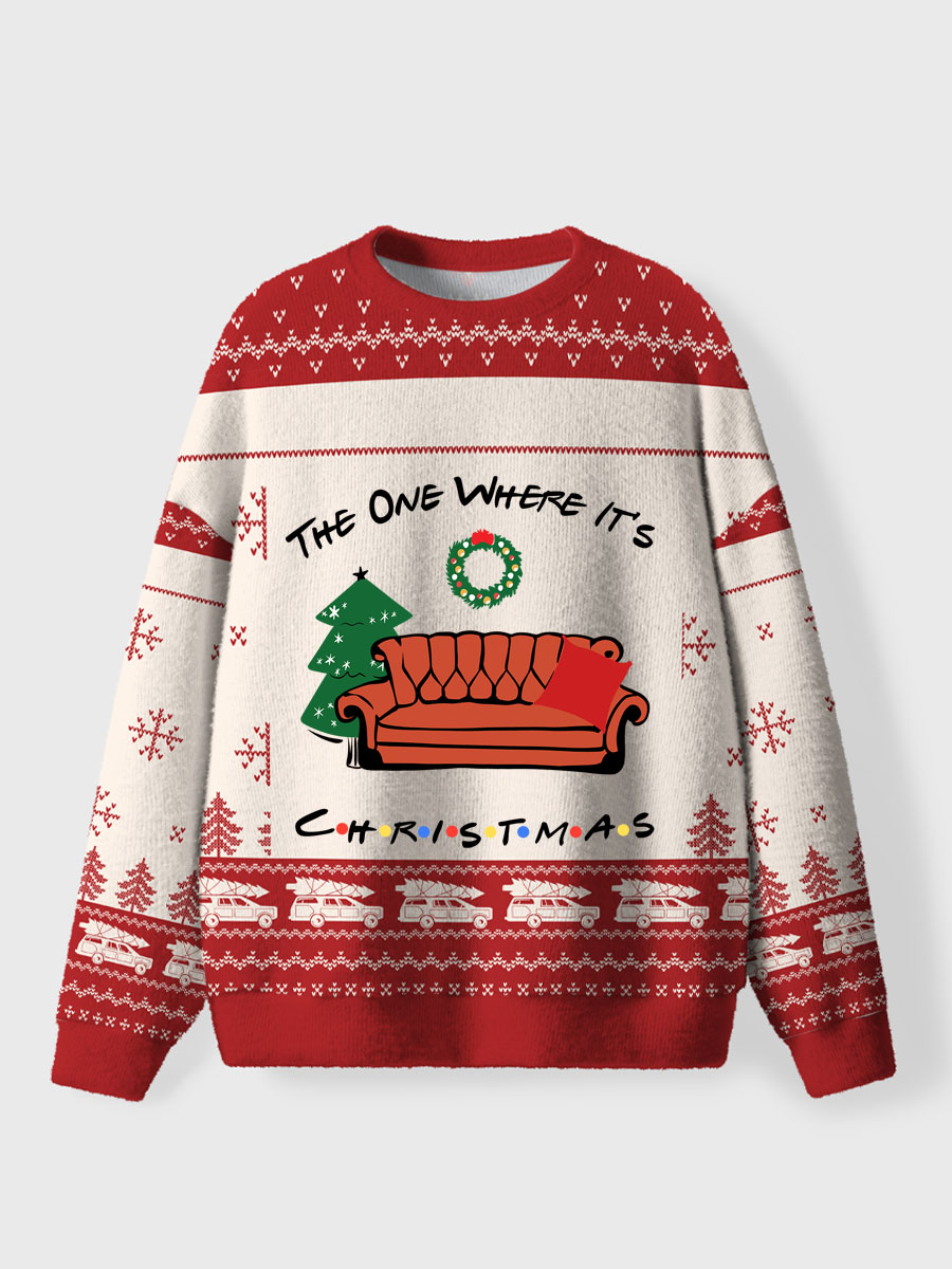 Vintage The One Where It'S Christmas Ugly Sweater
