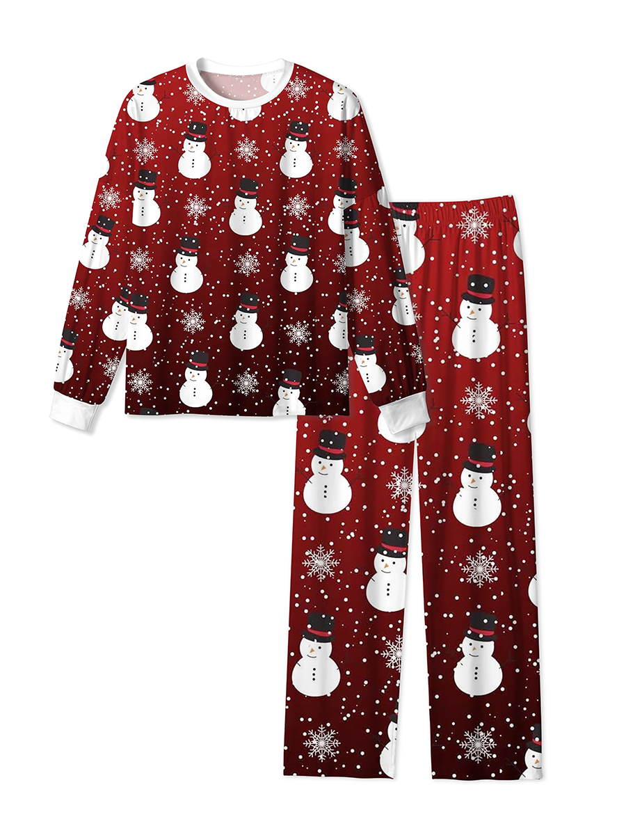 Vintage Snowy Christmas Snowman Pajamas