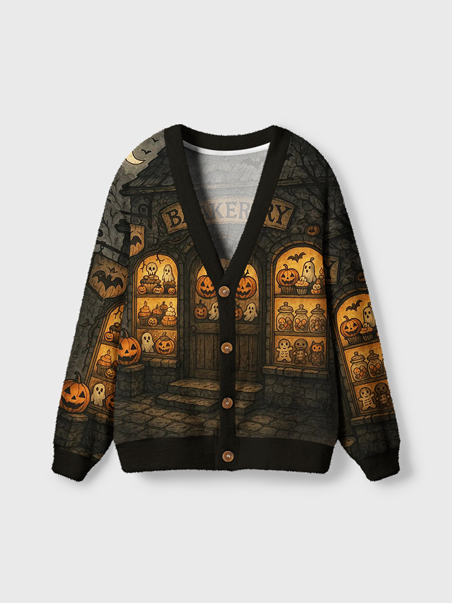 Vintage Vintage Dark Halloween Magic Bakery Cardigan Sweaters
