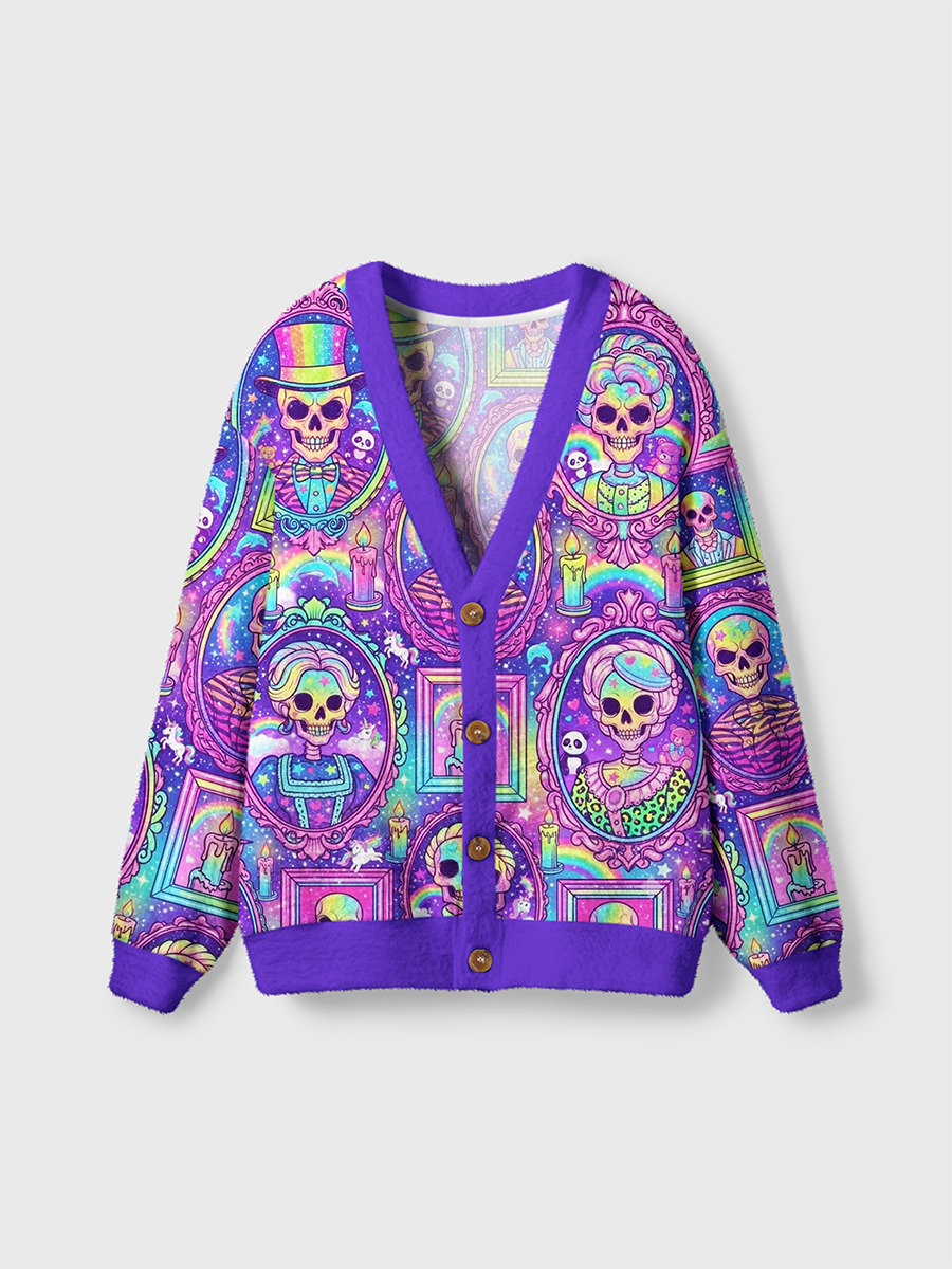 Vintage Rainbow Vintage Frame Skull Dreamy Cardigan Sweaters