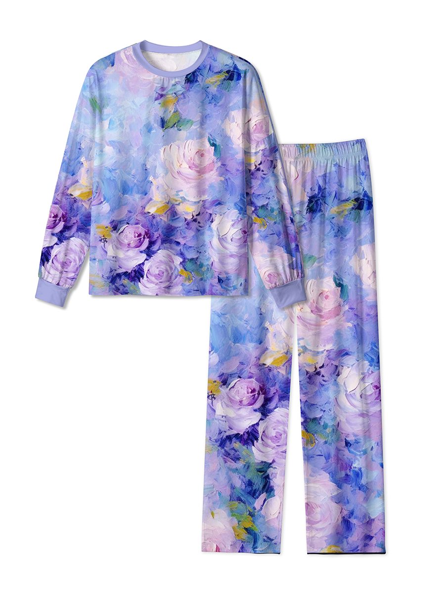 Vintage Impressionist Oil Rose Pajamas