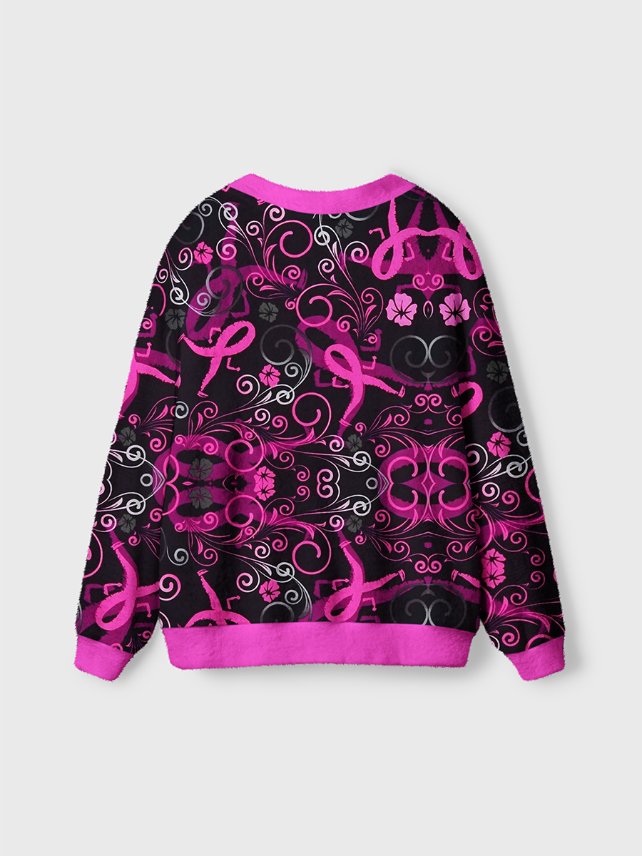 Vintage Ribbon Floral Swirl Cardigan Sweaters