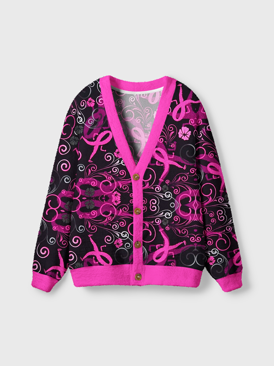 Vintage Ribbon Floral Swirl Cardigan Sweaters