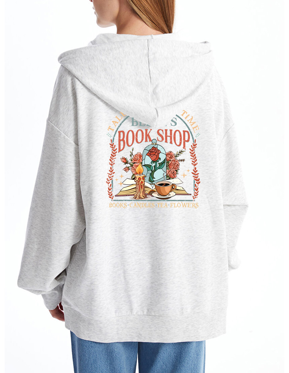 Vintage Belle'S Book Shop Tee Zip Hoodie