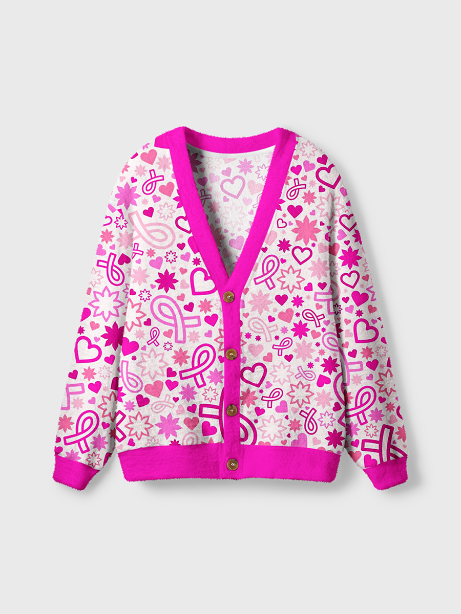 Vintage Heart Ribbon Flower Girly Cardigan Sweaters