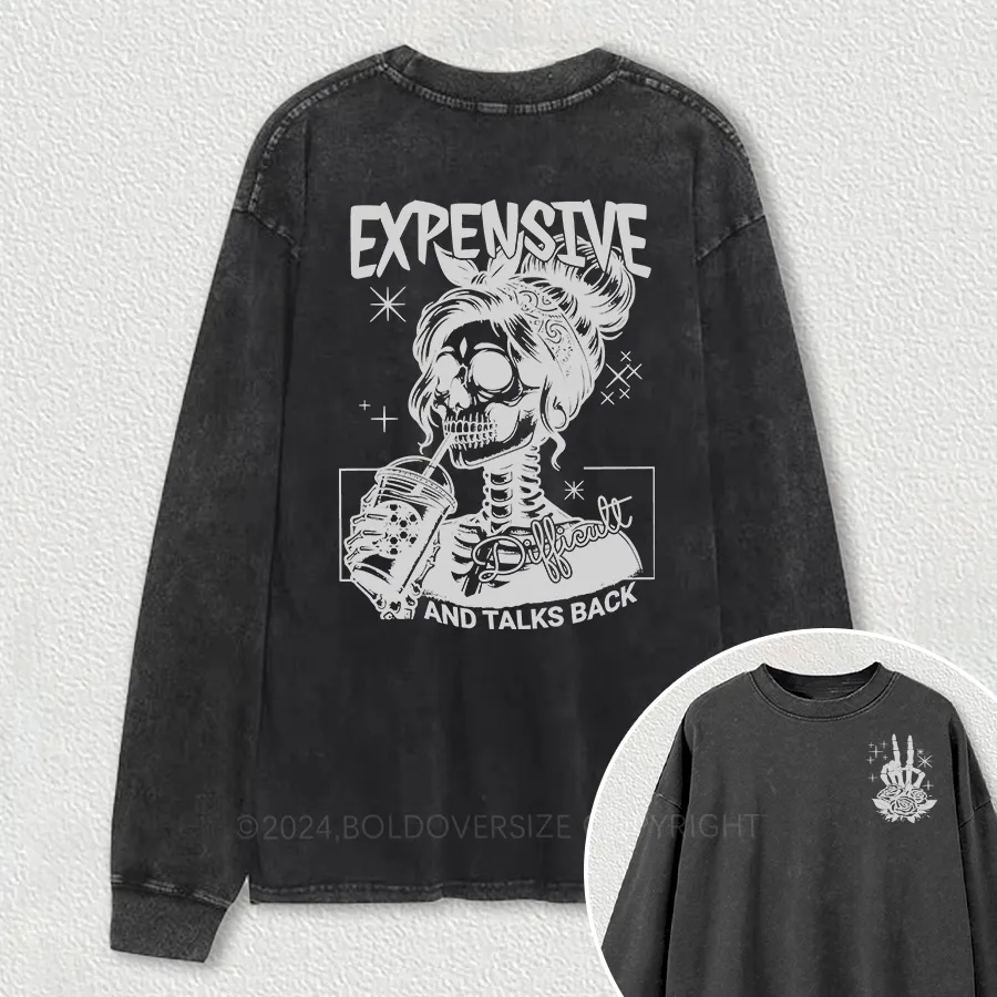 Vintage Expensive Difficult And Talks Washed Long Sleeve Shirt