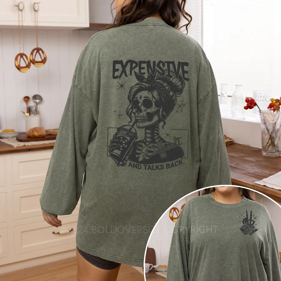 Vintage Expensive Difficult And Talks Washed Long Sleeve Shirt