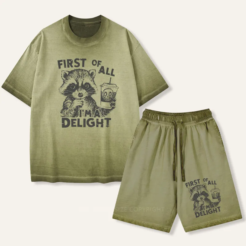 Vintage First Of All I Am Delight Gradient Washed Suit