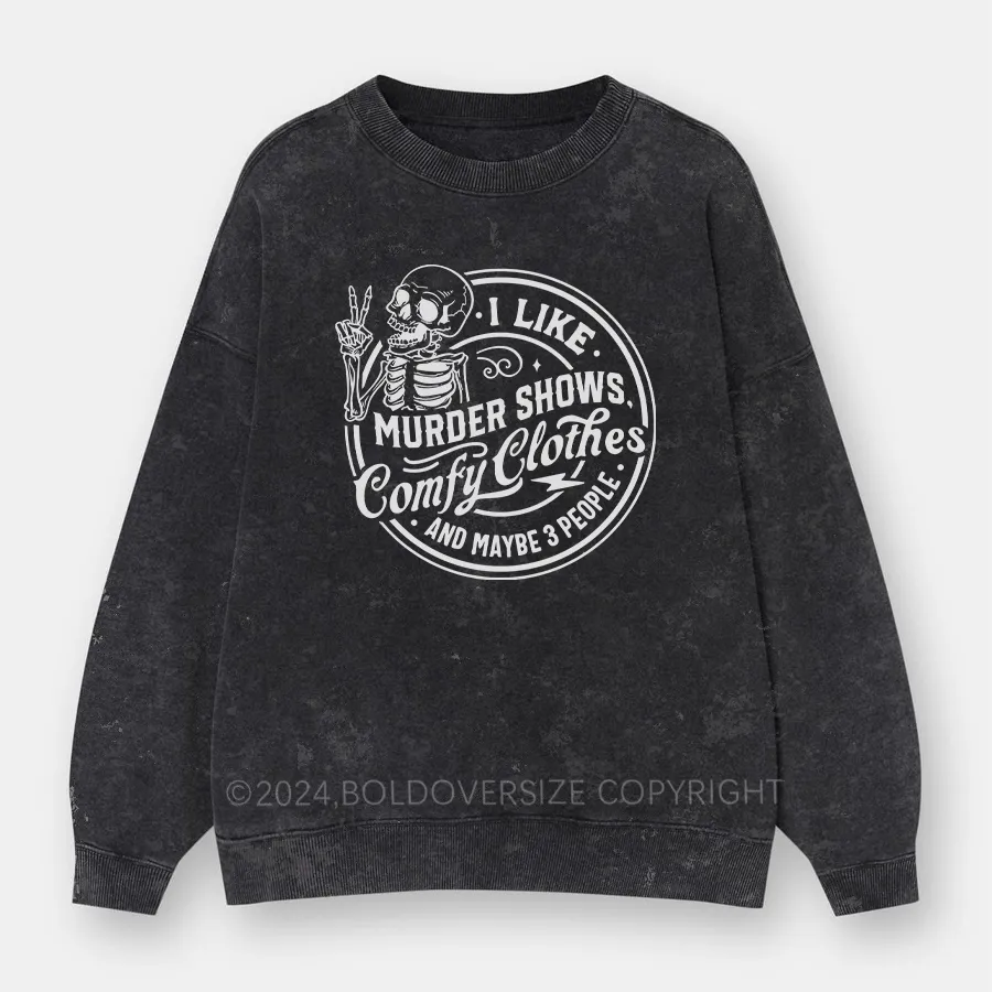 Vintage I Like Murder Shows Washed Sweatshirt