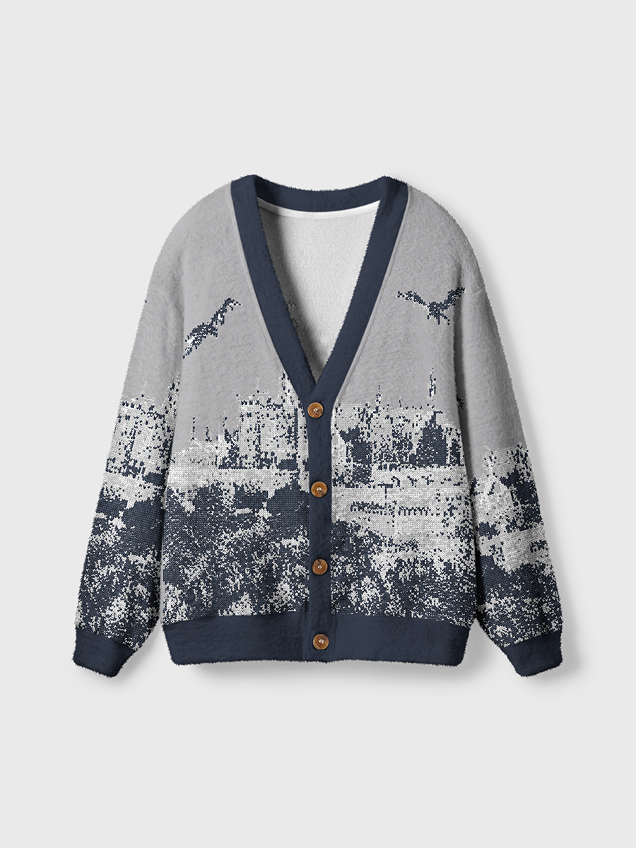 Vintage Gothic Castle Bat Cardigan Sweaters