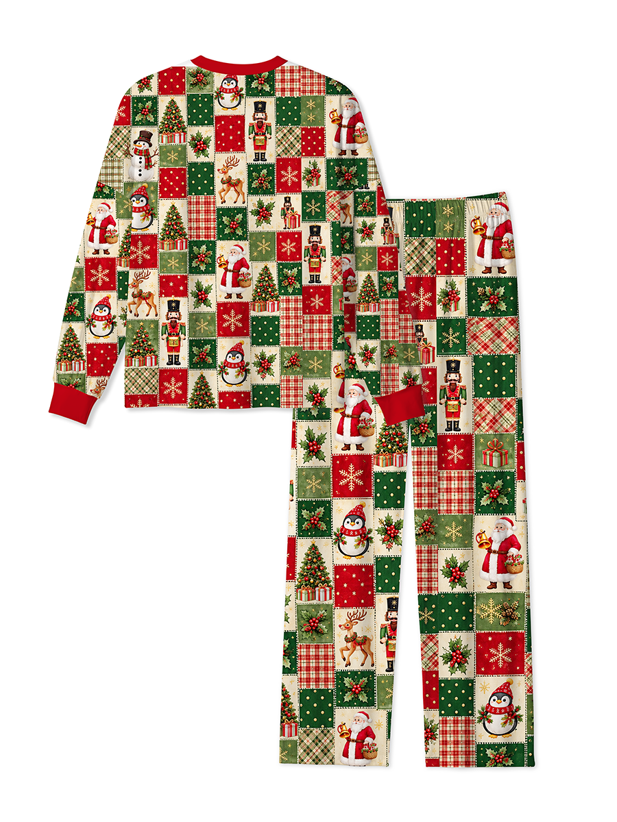 Vintage Christmas Patchwork Plaid Pajamas