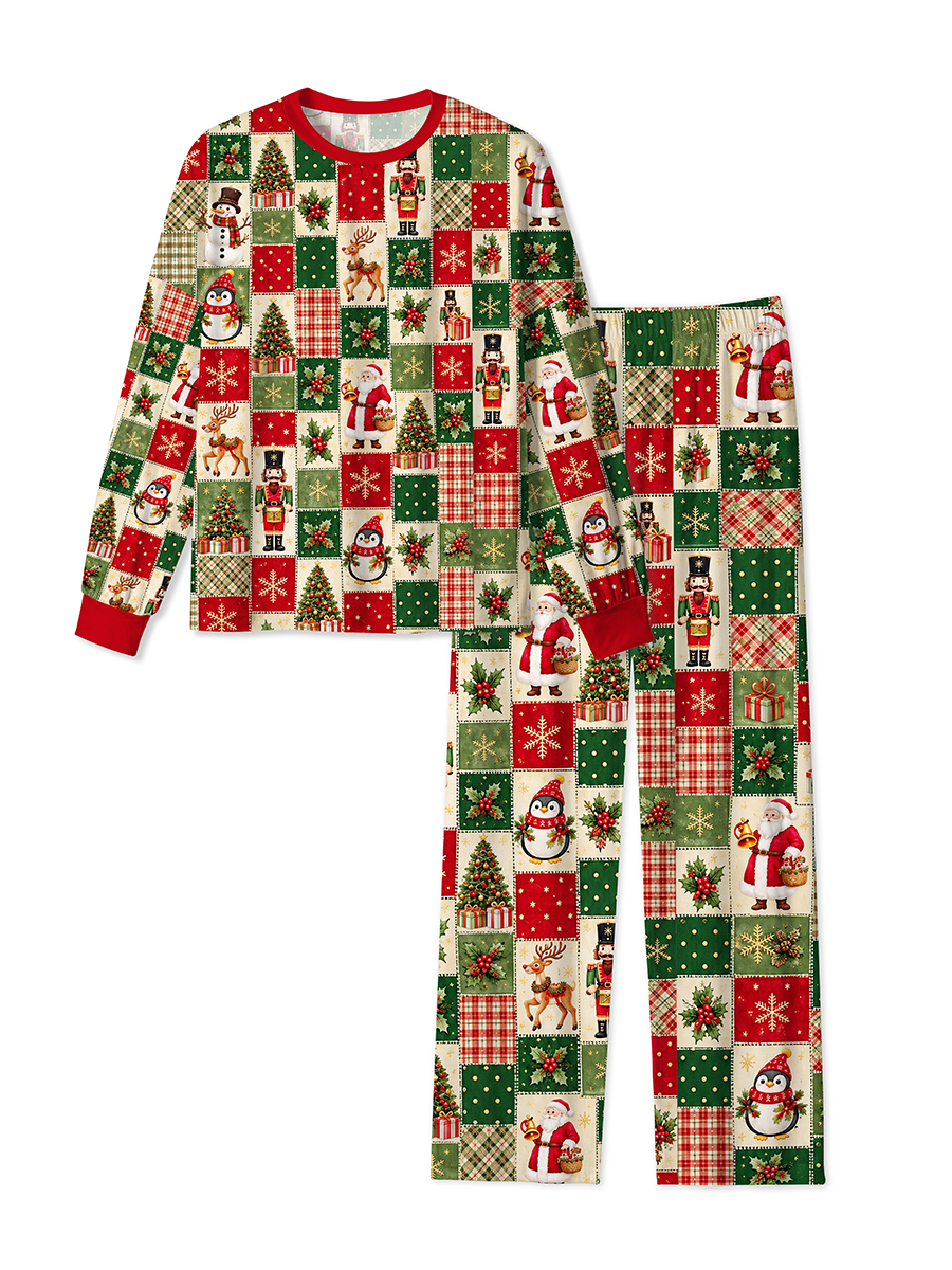 Vintage Christmas Patchwork Plaid Pajamas