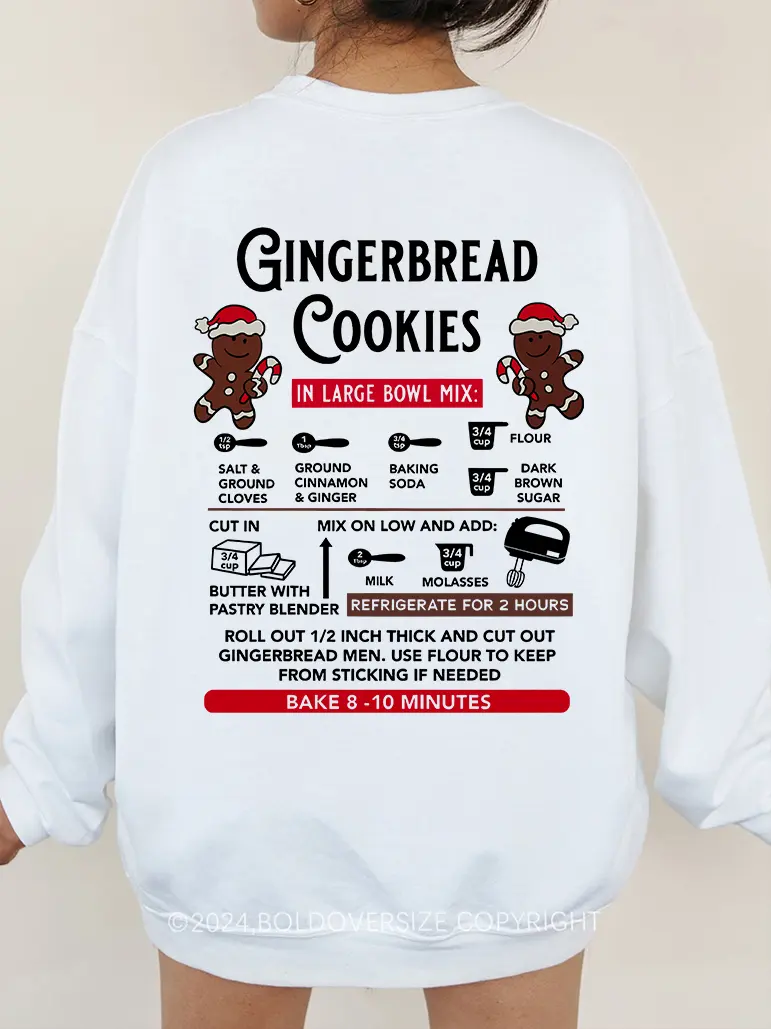 Vintage Gingerbread Recipe Christmas Sweatshirt