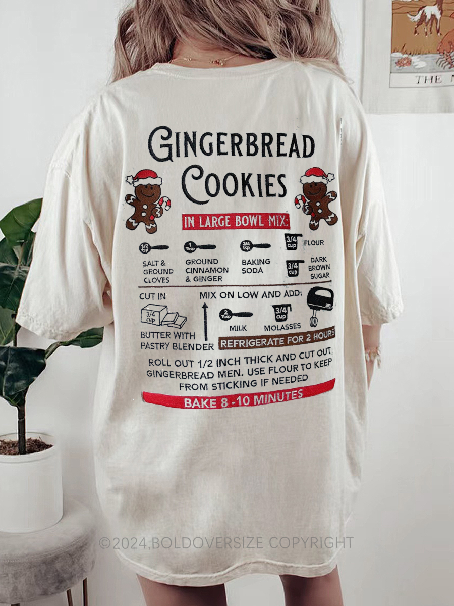 Vintage Gingerbread Recipe Christmas Tee