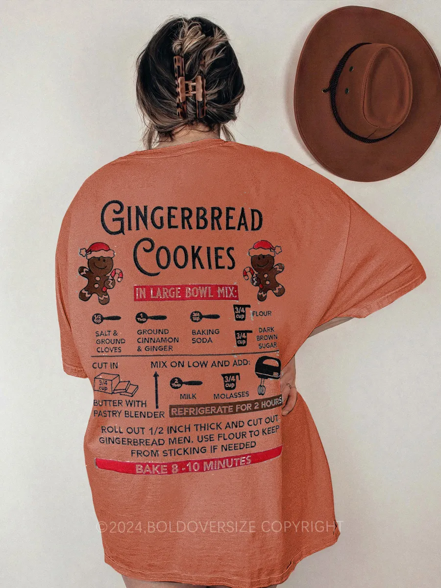 Vintage Gingerbread Recipe Christmas Tee