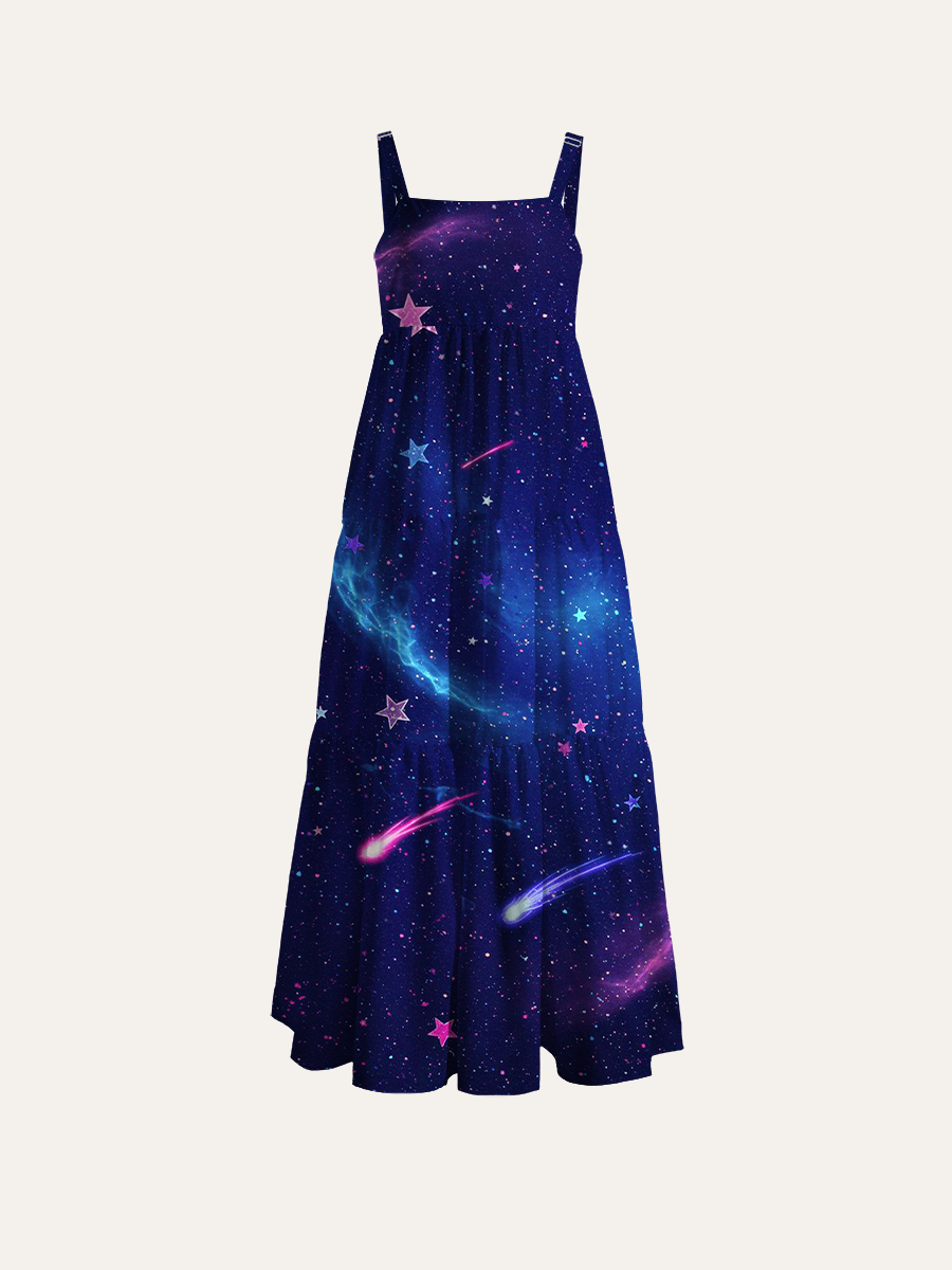 Ajustable Wide Straps Maxi Dress